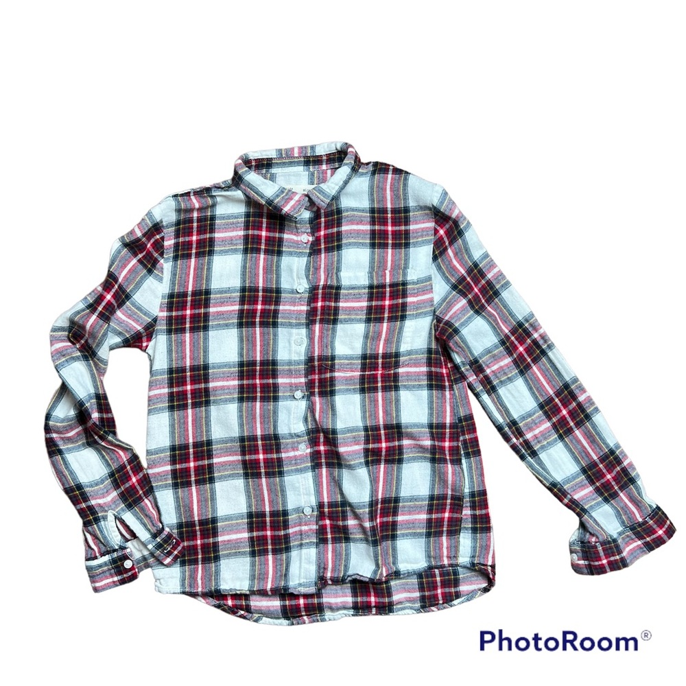 Zara girls plaid button down shirt.